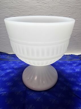 Classic White Milk Glass Compote Pedestal Bowl - Decorative Home Accent